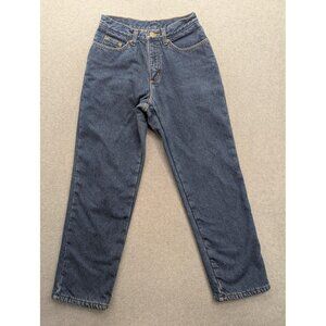 LL Bean Double L Jeans Womens 4 Petite Blue Relaxed Fit Fleece Lined Denim Pants